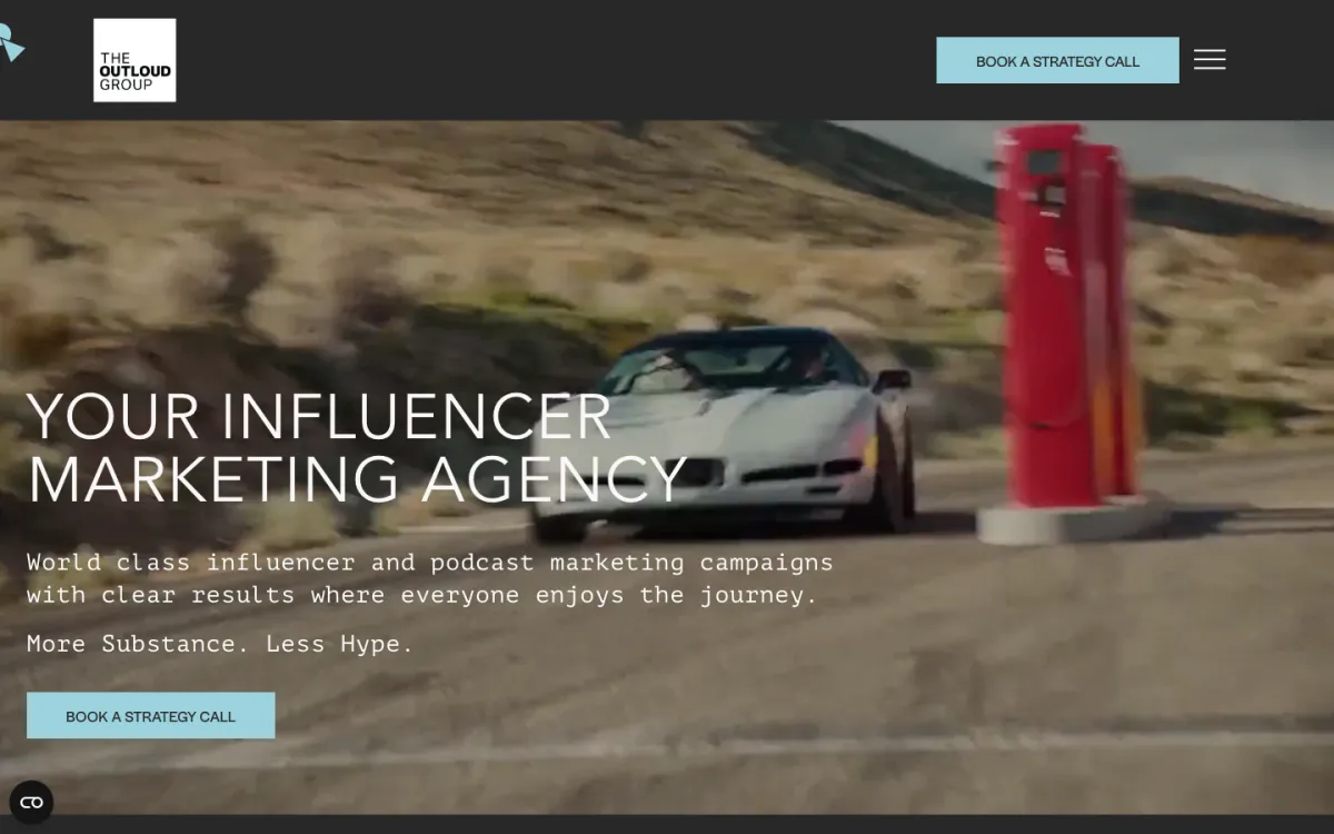 The Outloud Group website — "Your Influencer Marketing Agency", August 2026