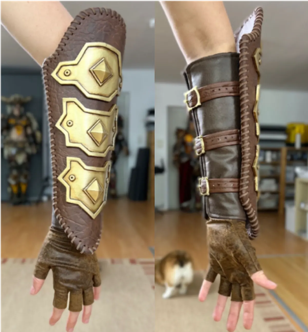 Forearm bracers — close-up detail.