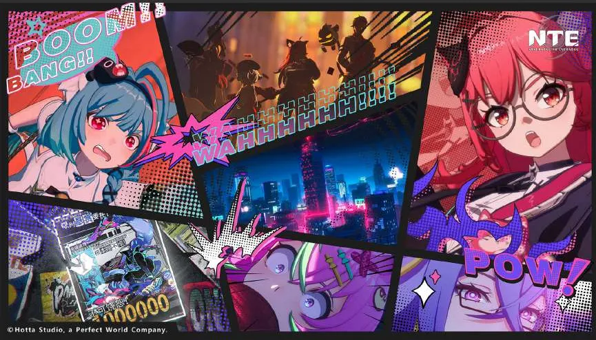 Comic-style promotional panels for Neverness to Everness featuring the game’s characters.